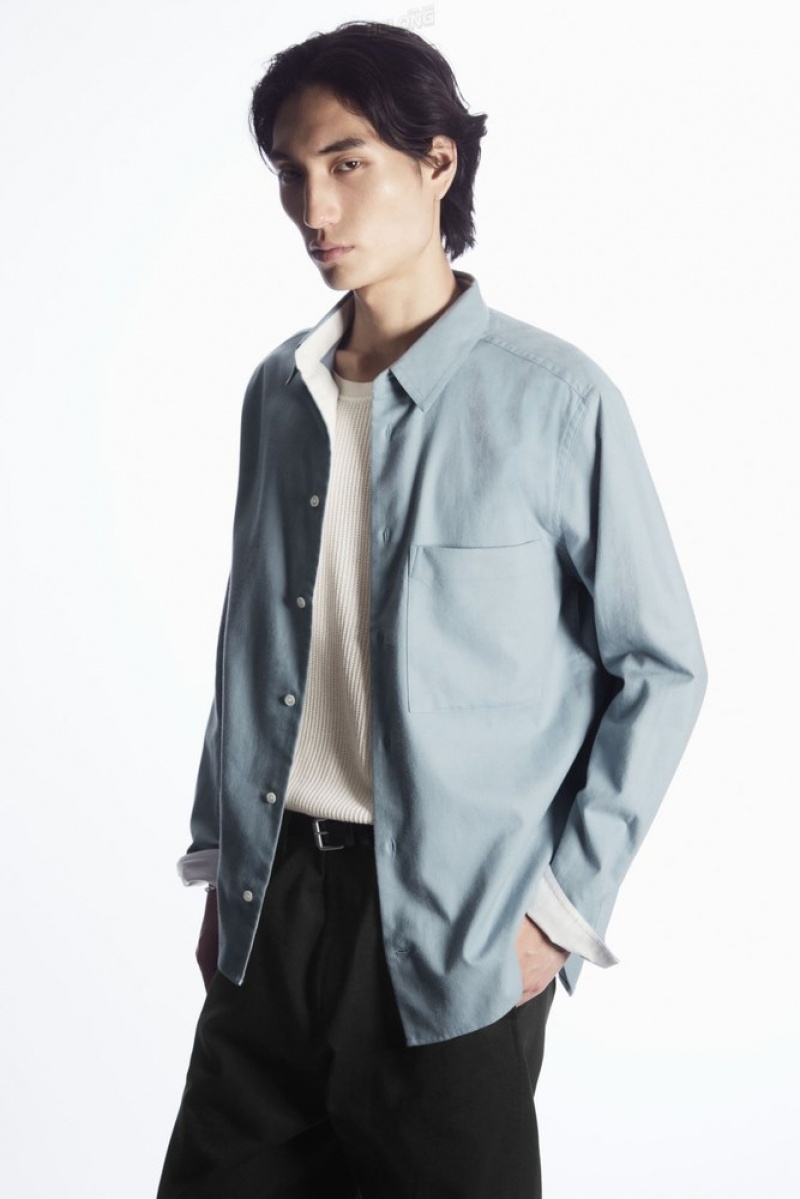 Stone COS Brushed-Cotton Shirt Shirts | 168372-XOD