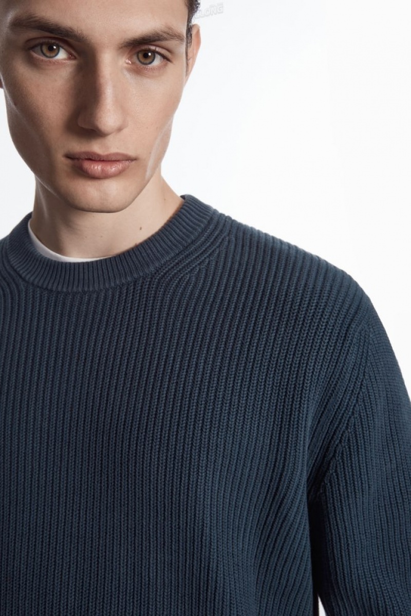 Stone COS Stone-Washed Knitted Sweater Sweaters & Cardigans | 067849-YCA