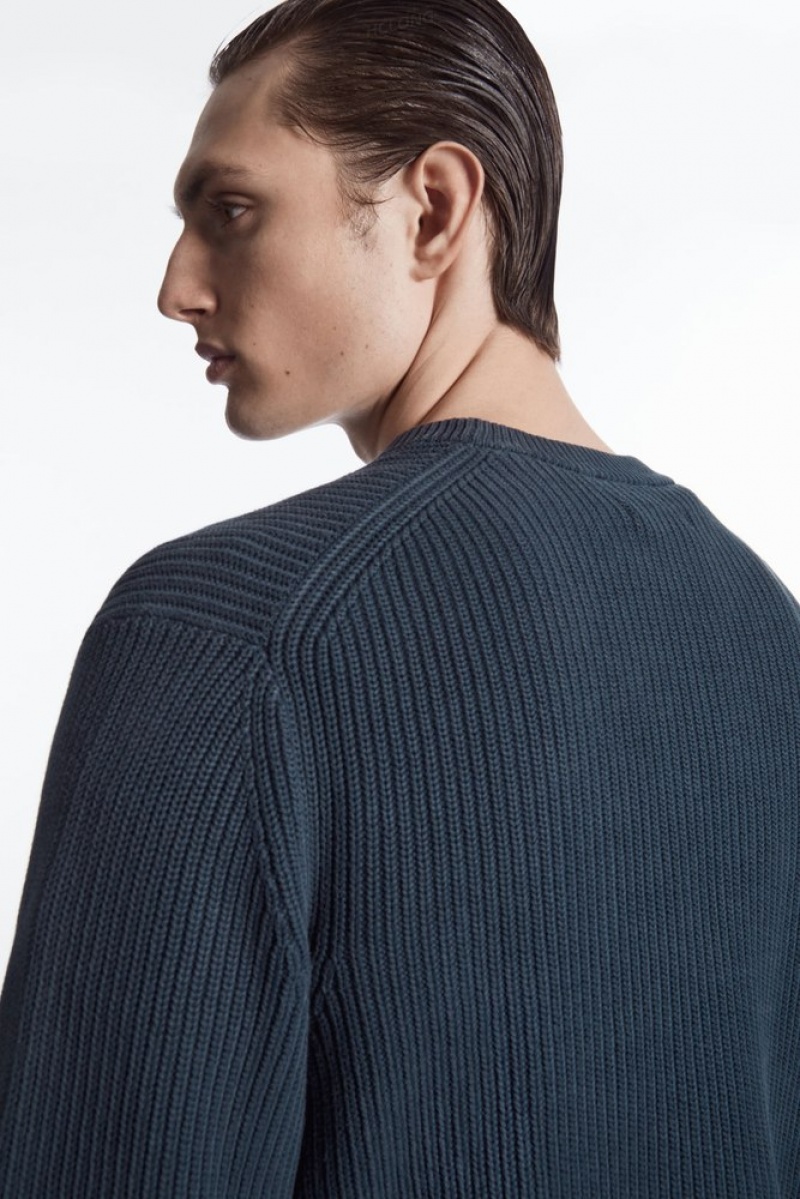 Stone COS Stone-Washed Knitted Sweater Sweaters & Cardigans | 268145-ZKV