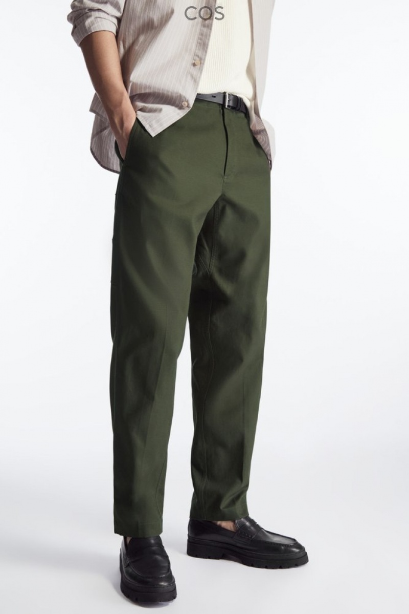 Stone COS Straight-Leg Utility Trousers Pants | 154976-BKW