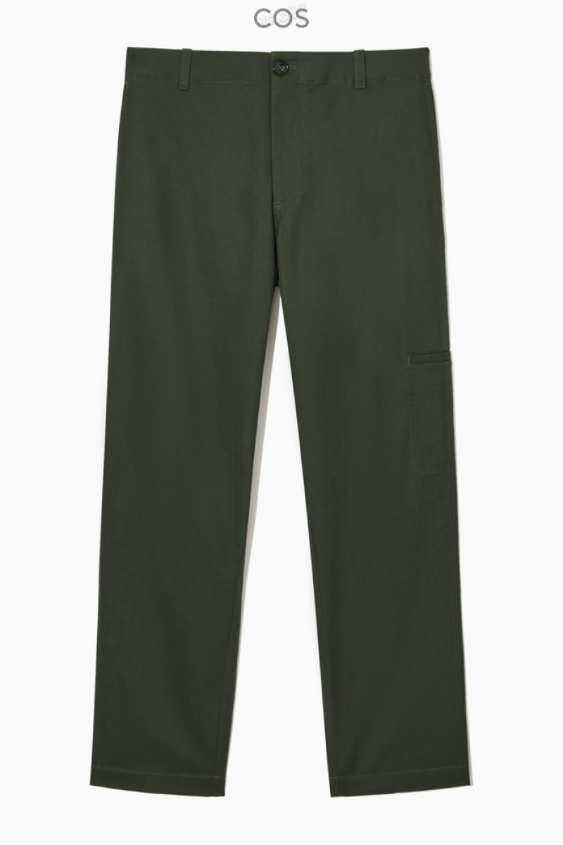 Stone COS Straight-Leg Utility Trousers Pants | 154976-BKW