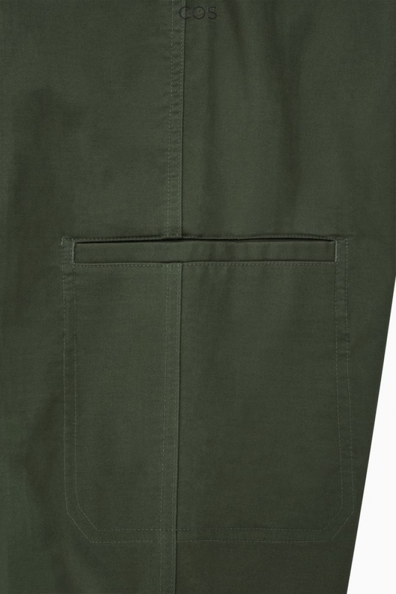 Stone COS Straight-Leg Utility Trousers Pants | 154976-BKW