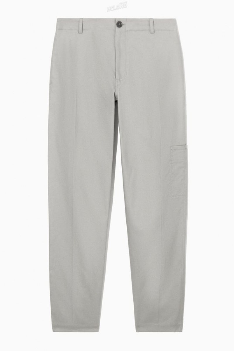 Stone COS Straight-Leg Utility Trousers Trousers | 401267-HPT