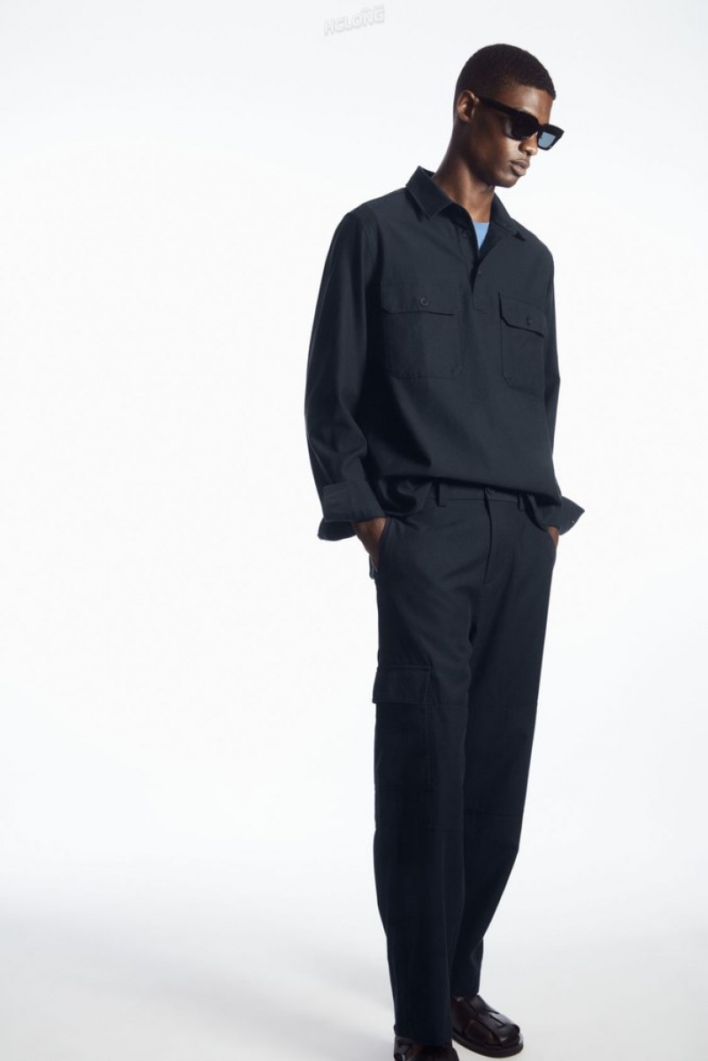 Stone COS Tapered Utility Trousers Trousers | 805437-OYI