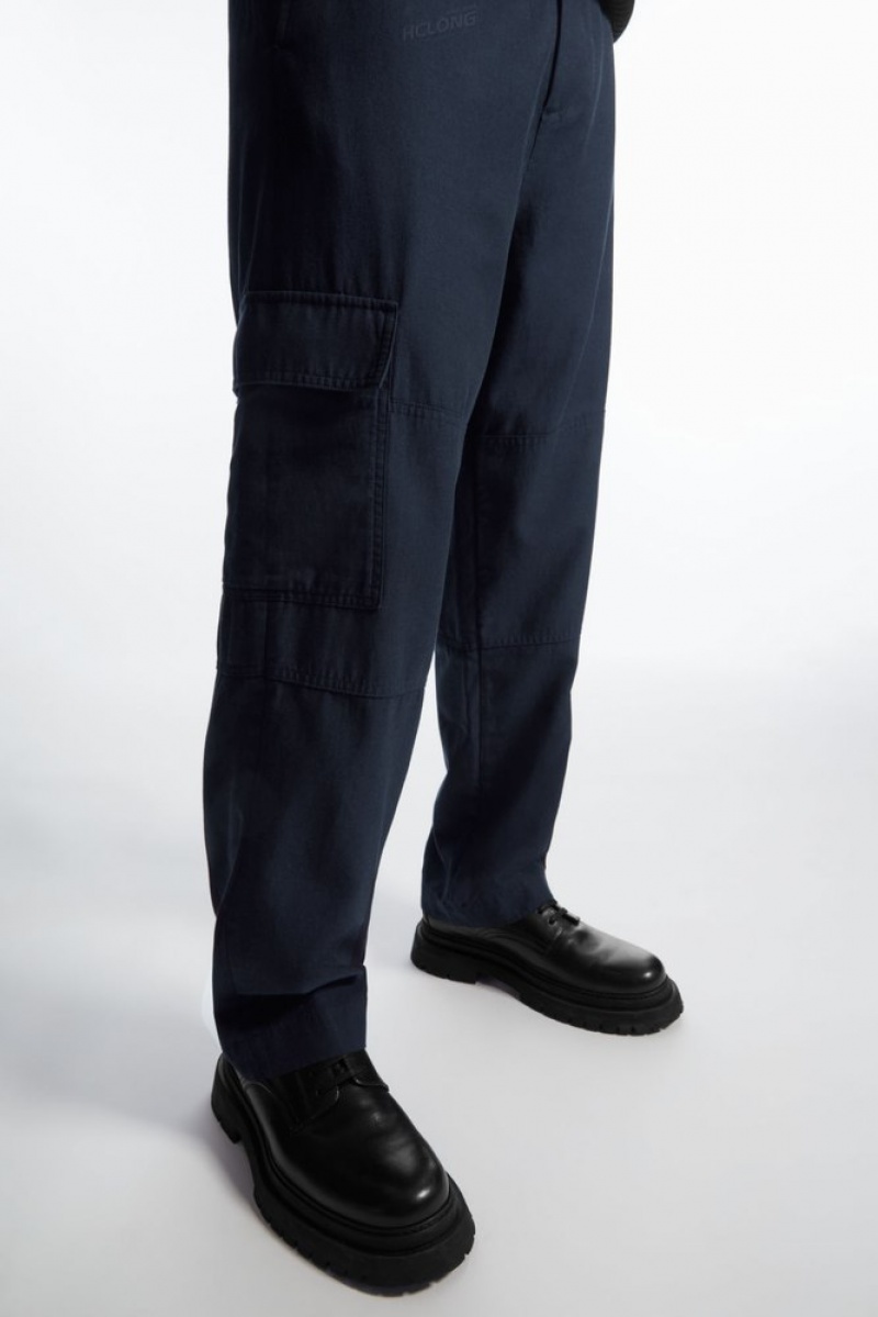 Stone COS Tapered Utility Trousers Trousers | 805437-OYI