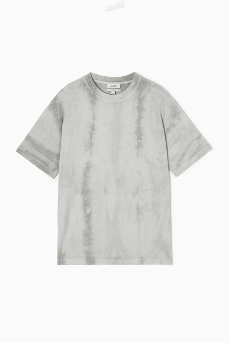 Stone / Printed COS Oversized Tie-Dye T-Shirt T-shirts | 732051-NKG