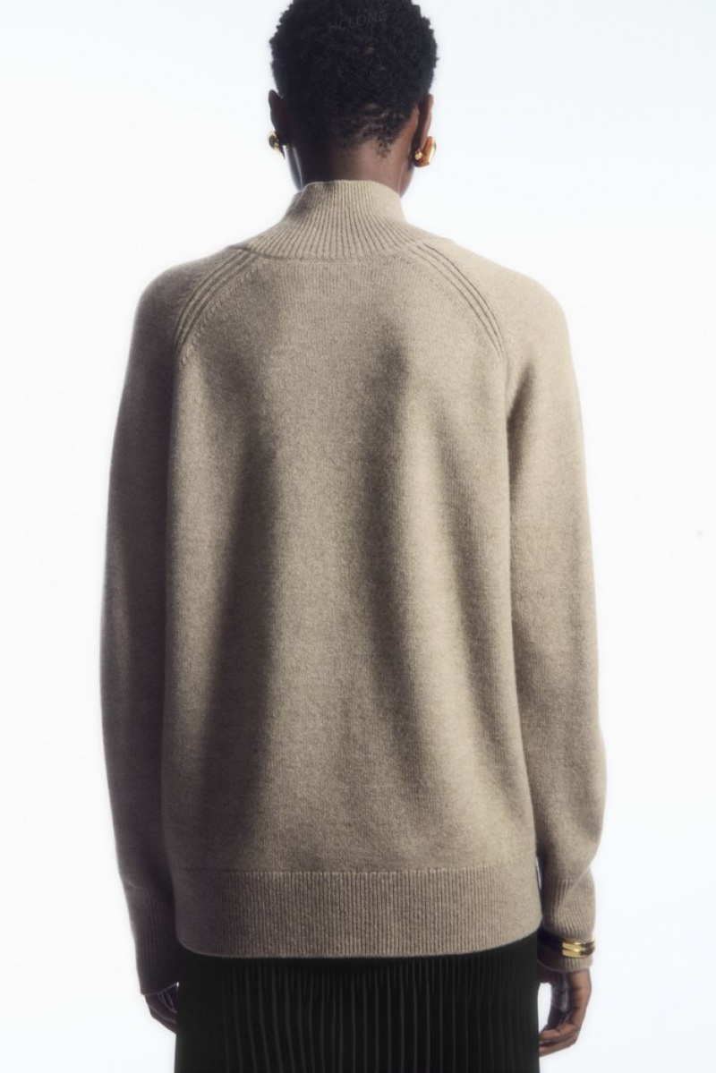 Undyed / Natural COS Pure Cashmere Turtleneck Sweater Sweaters & Cardigans | 409218-DLA