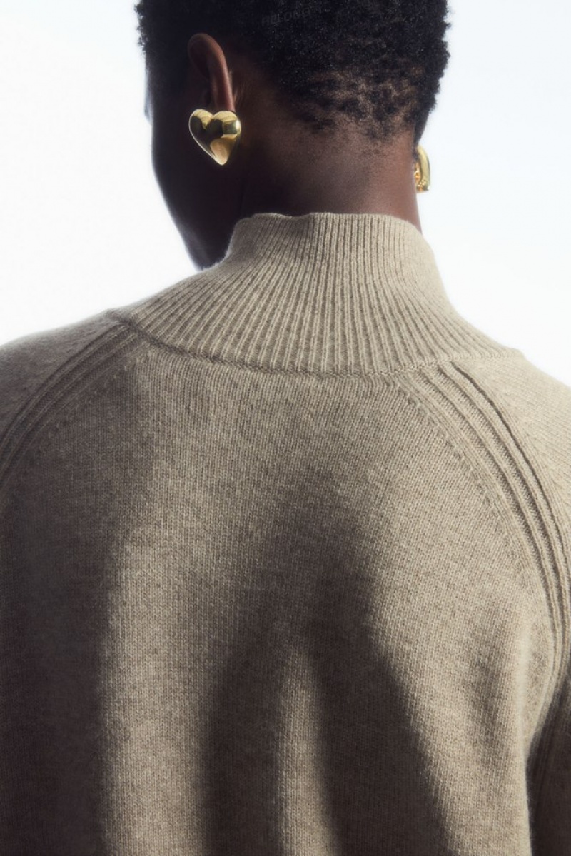 Undyed / Natural COS Pure Cashmere Turtleneck Sweater Sweaters & Cardigans | 409218-DLA