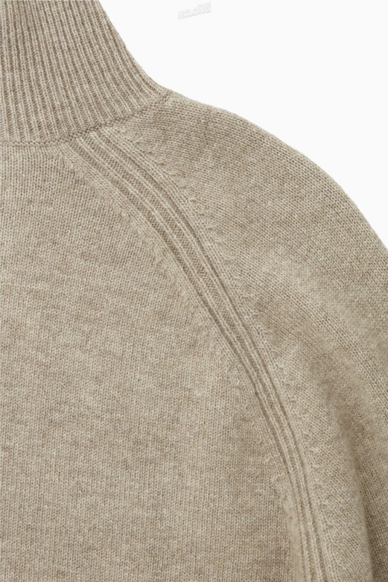 Undyed / Natural COS Pure Cashmere Turtleneck Sweater Sweaters & Cardigans | 409218-DLA