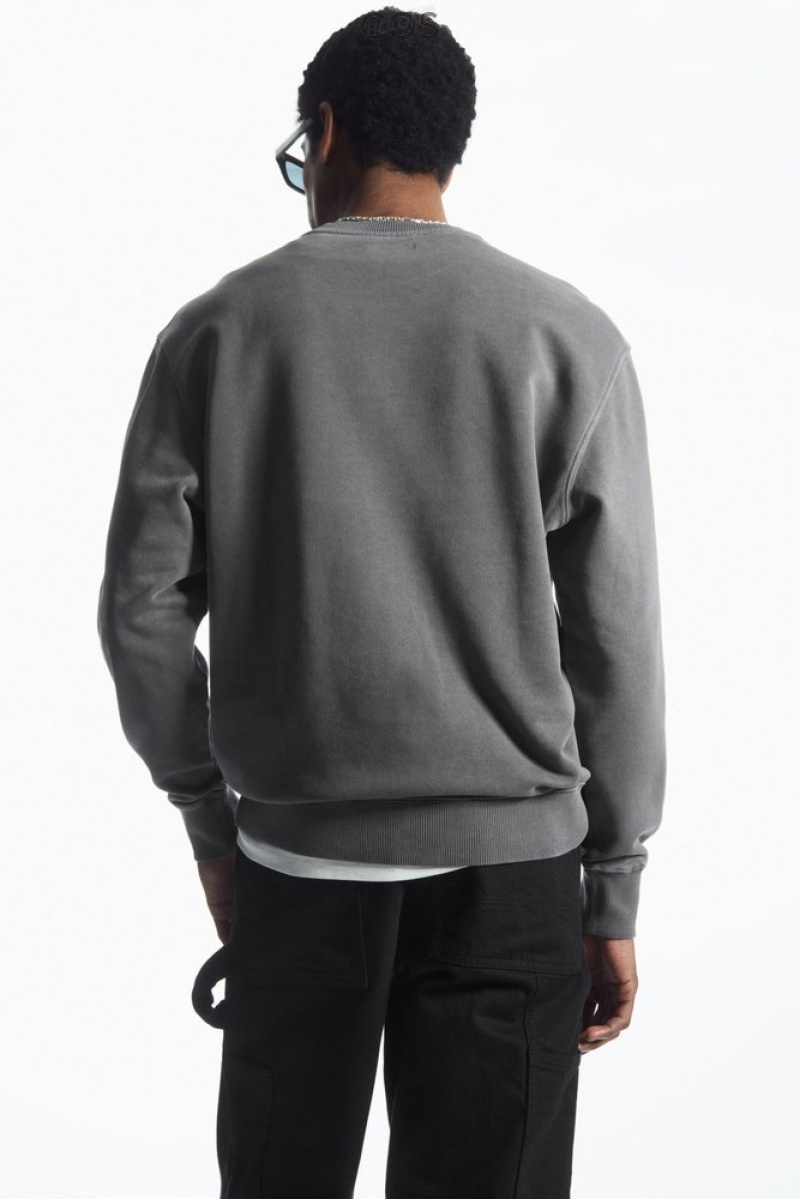 Washed Black COS Relaxed-Fit Sweatshirt Sweatshirts & Hoodies | 823674-XTK