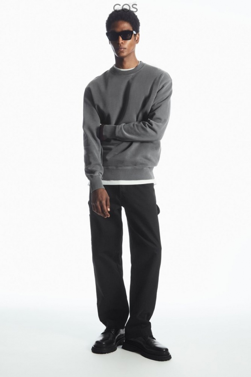 Washed Black COS Relaxed-Fit Sweatshirt Sweatshirts & Hoodies | 823674-XTK