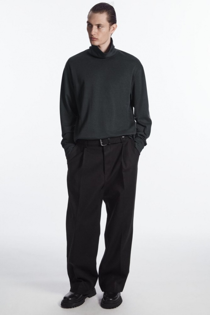 Washed Black COS Turtleneck Sweatshirt Knitwear | 938167-ZBW