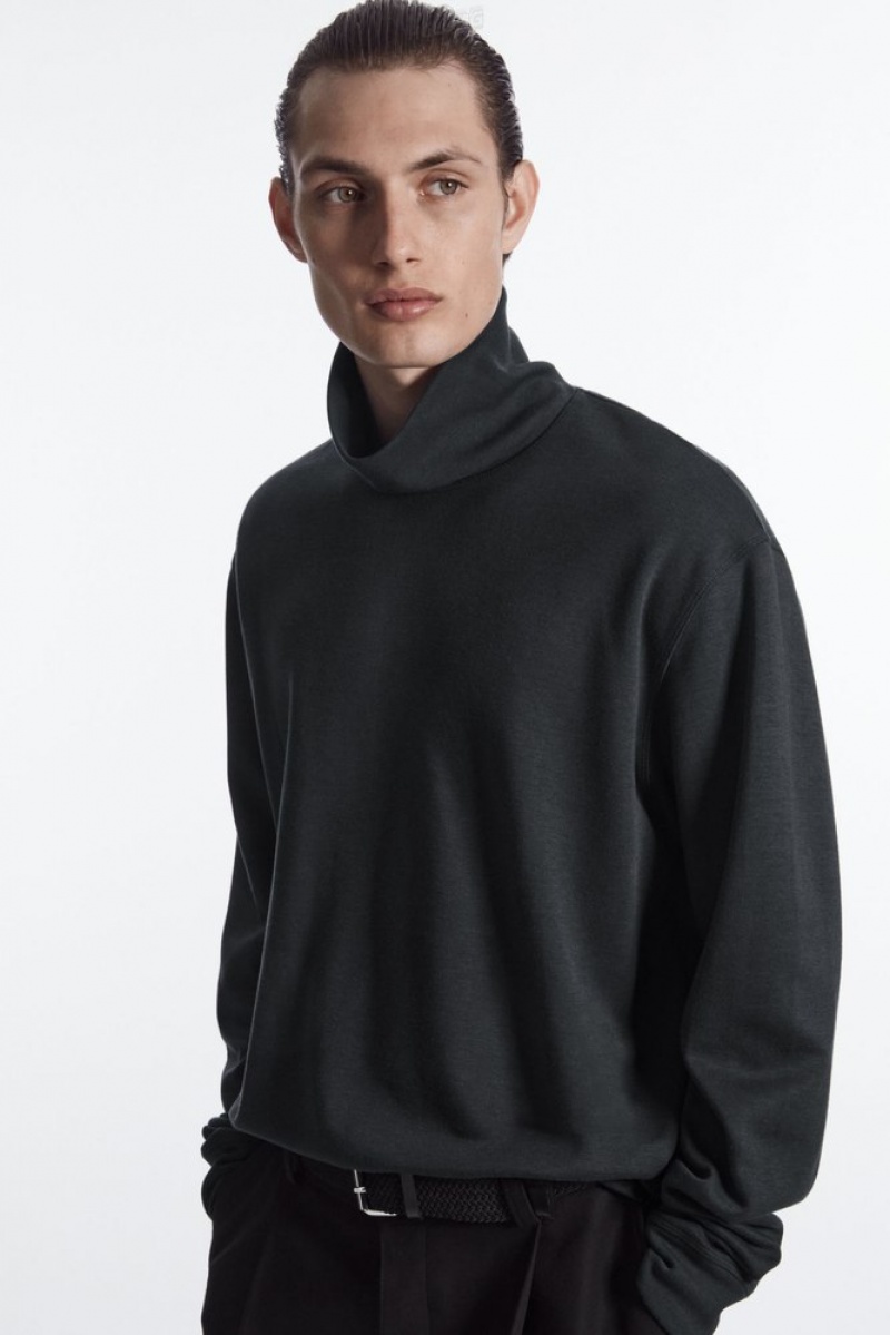 Washed Black COS Turtleneck Sweatshirt Knitwear | 938167-ZBW