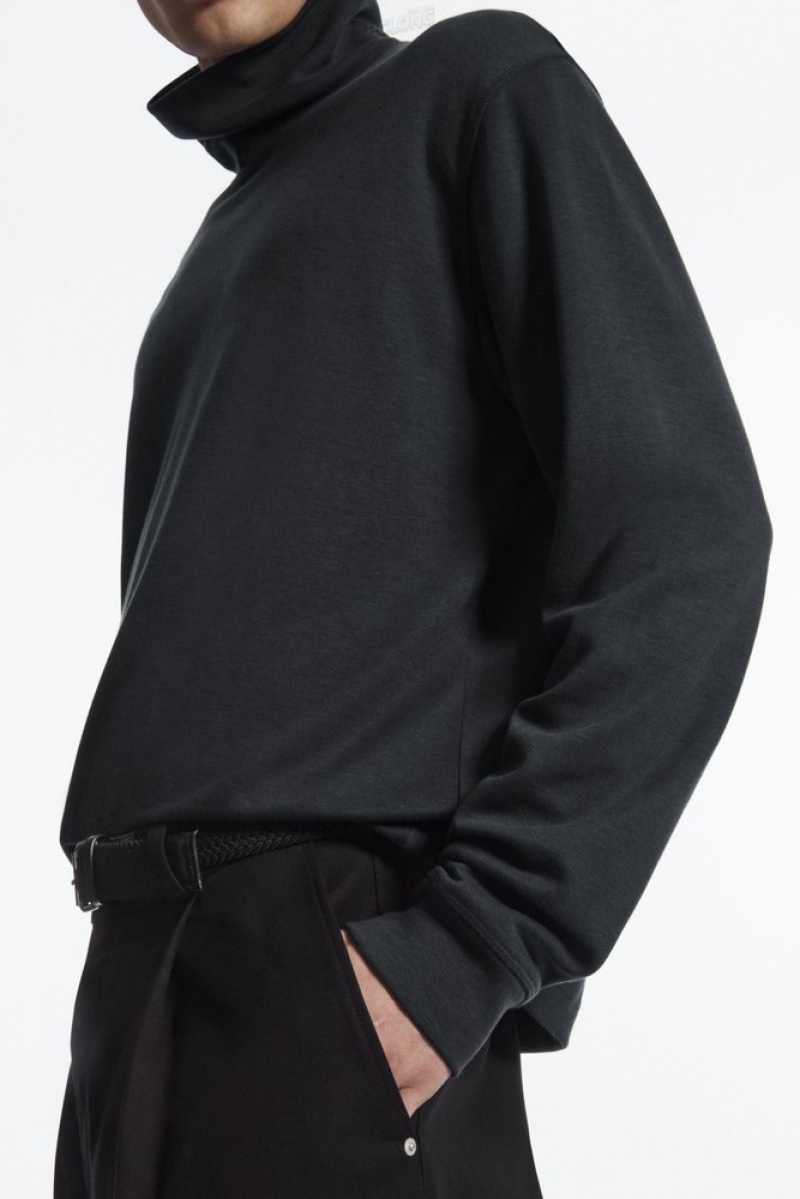 Washed Black COS Turtleneck Sweatshirt Knitwear | 938167-ZBW