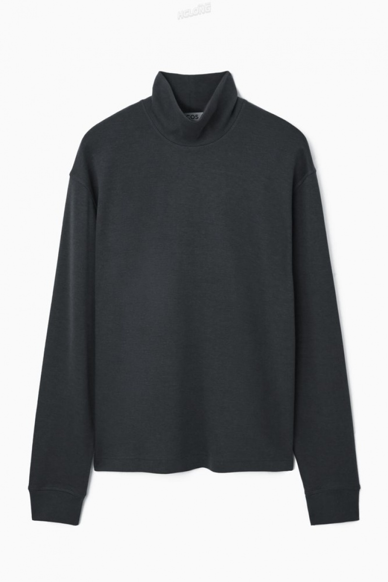 Washed Black COS Turtleneck Sweatshirt Knitwear | 938167-ZBW