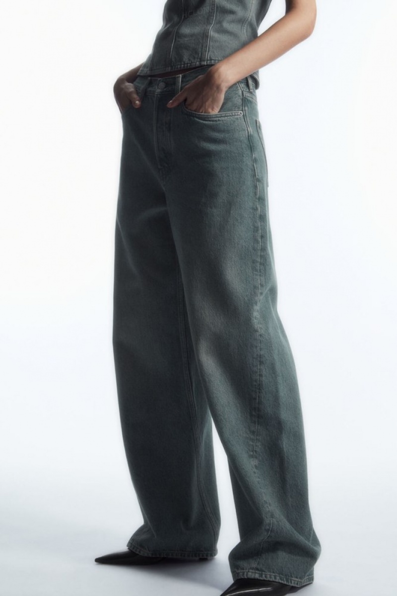 Washed Blue COS Facade Jeans - Straight Pants | 534721-EUR