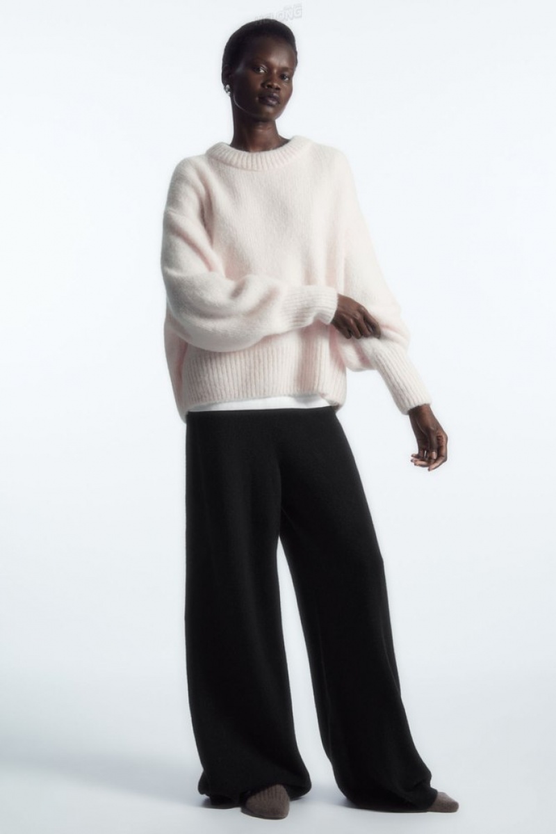 White COS Alpaca-Blend Crew-Neck Jumper Knitwear & Cardigans | 619230-KWN