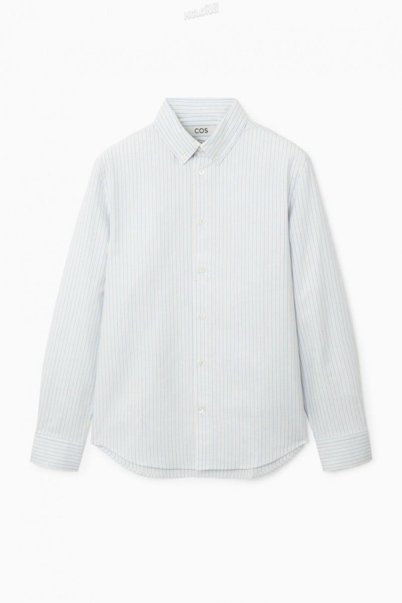 White COS Button-Down Collar Oxford Shirt Shirts | 947138-FEX