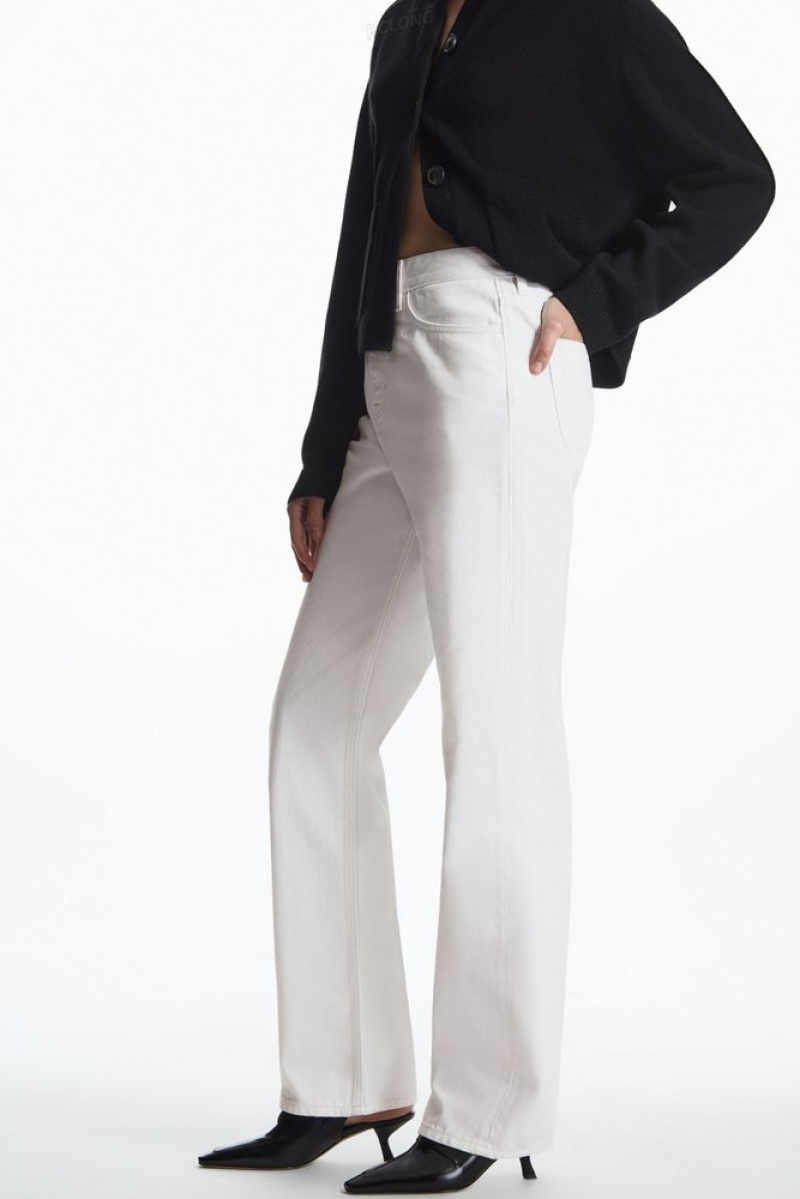 White COS Column Jeans - Straight Trousers | 570836-URZ