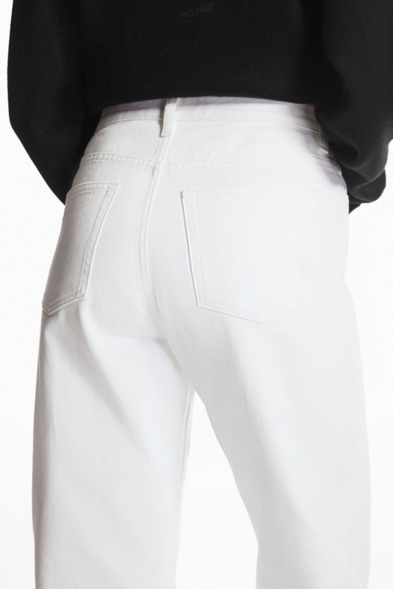 White COS Column Jeans - Straight Trousers | 570836-URZ