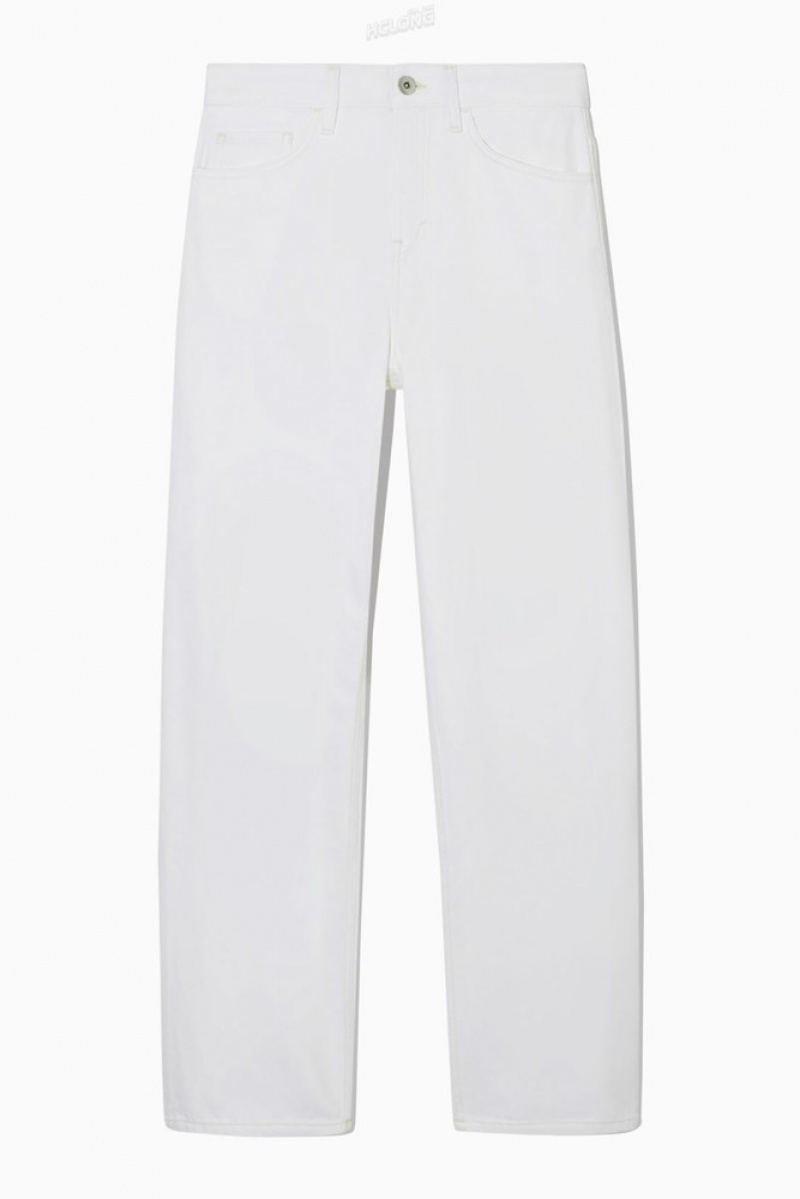 White COS Column Jeans - Straight Trousers | 570836-URZ