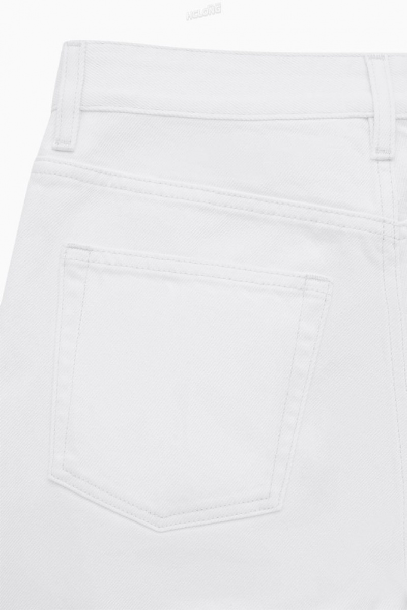 White COS Column Jeans - Straight Trousers | 570836-URZ