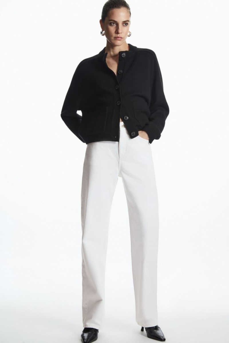 White COS Column Jeans - Straight Trousers | 570836-URZ