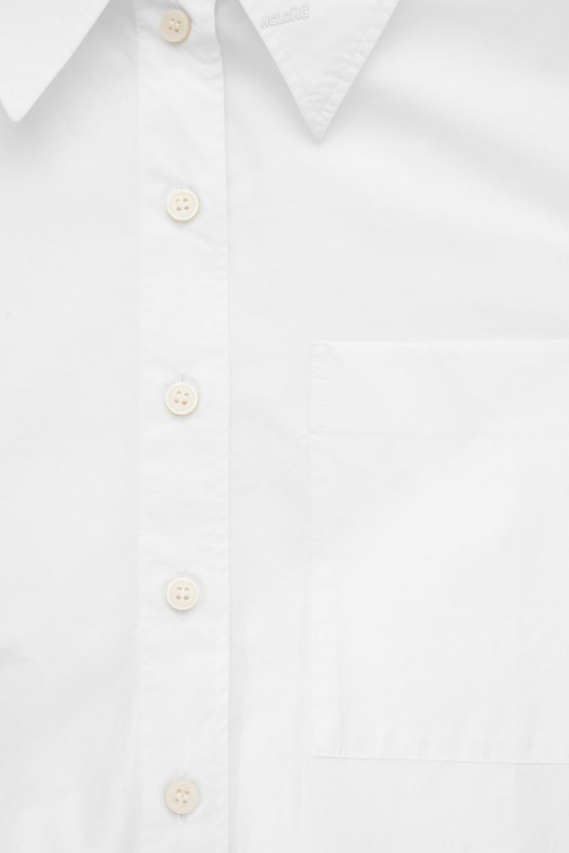 White COS Oversized Long-Sleeve Shirt Shirts & Blouses | 987125-BNL