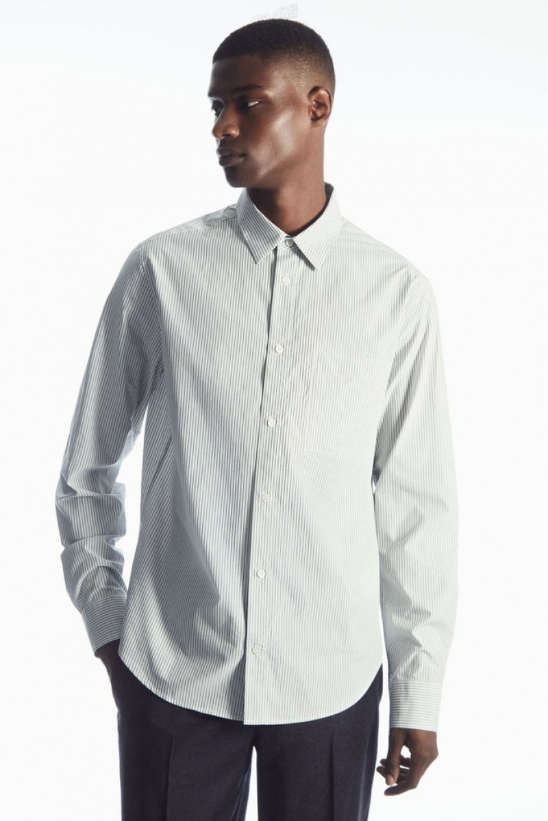 White COS Patch-Pocket Shirt - Regular Shirts | 571463-DEH