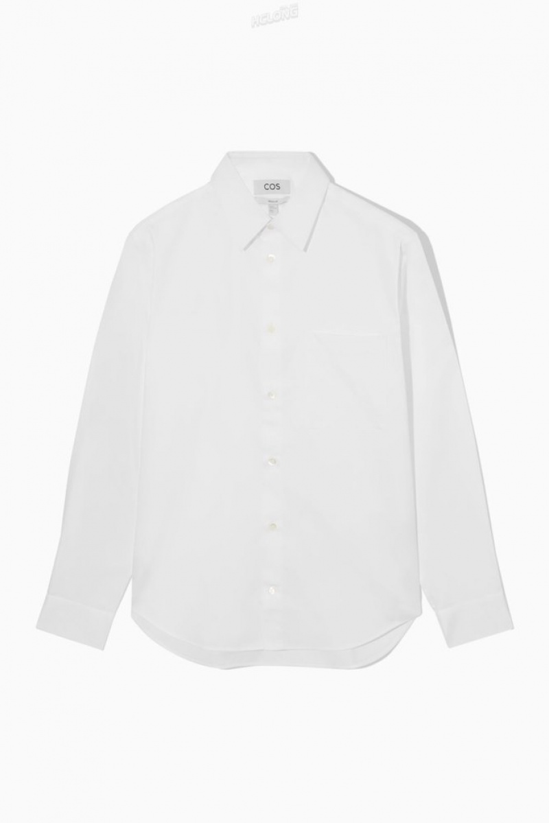 White COS Patch-Pocket Shirt - Regular Shirts | 403259-AON