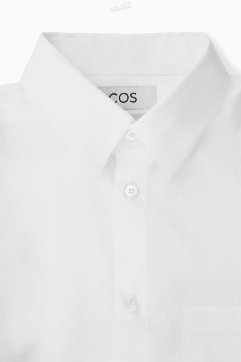 White COS Patch-Pocket Shirt - Regular Shirts | 403259-AON