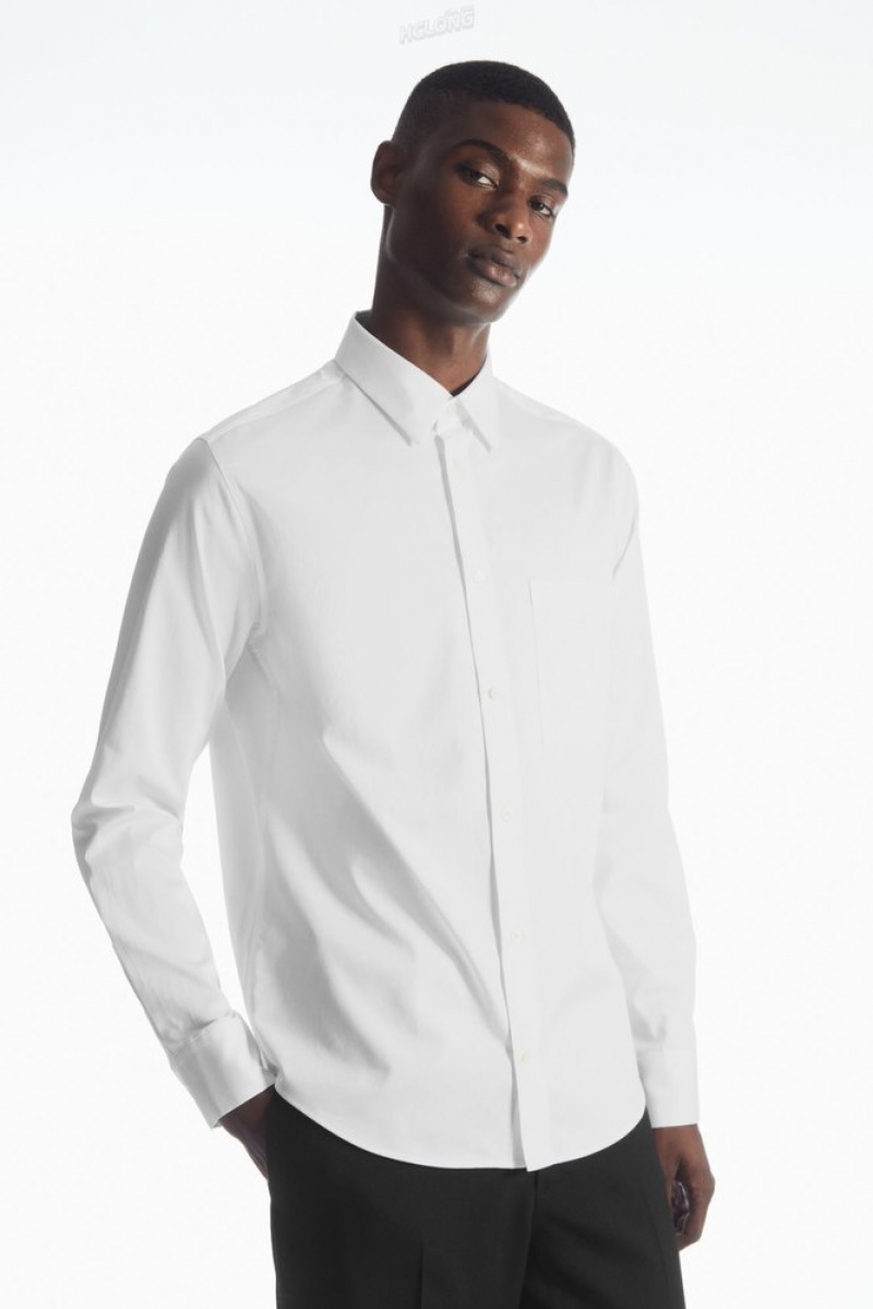 White COS Patch-Pocket Shirt - Regular Shirts | 472309-VQE