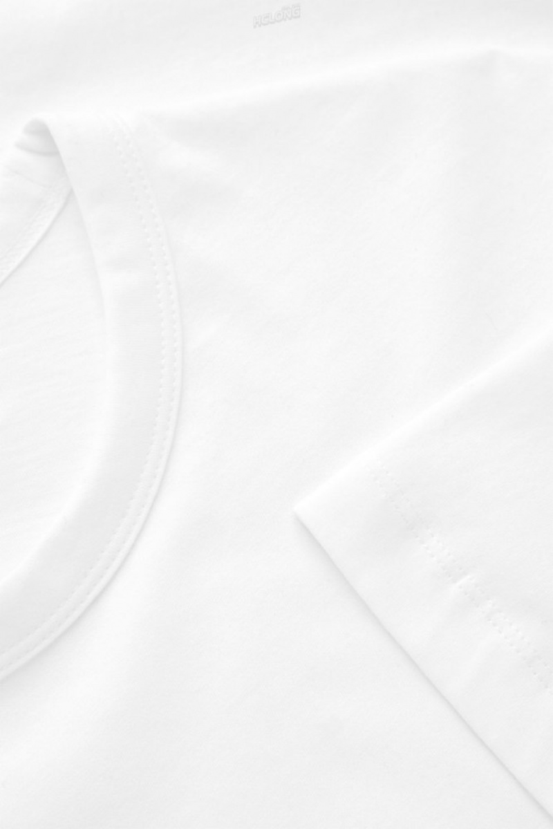 White COS Regular-Fit Mid-Weight Brushed T-Shirt T-shirts | 084956-CEO