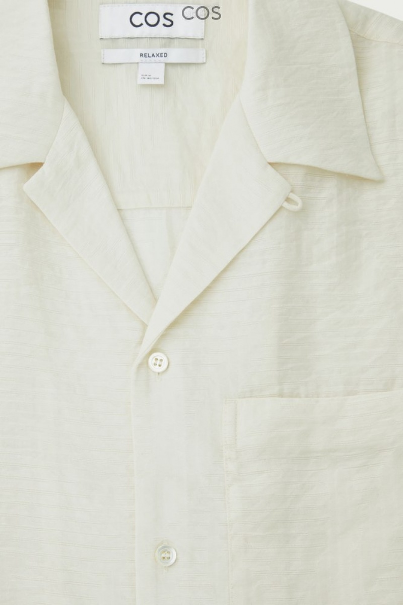 White COS Textured Short-Sleeved Shirt Shirts | 914870-DBE