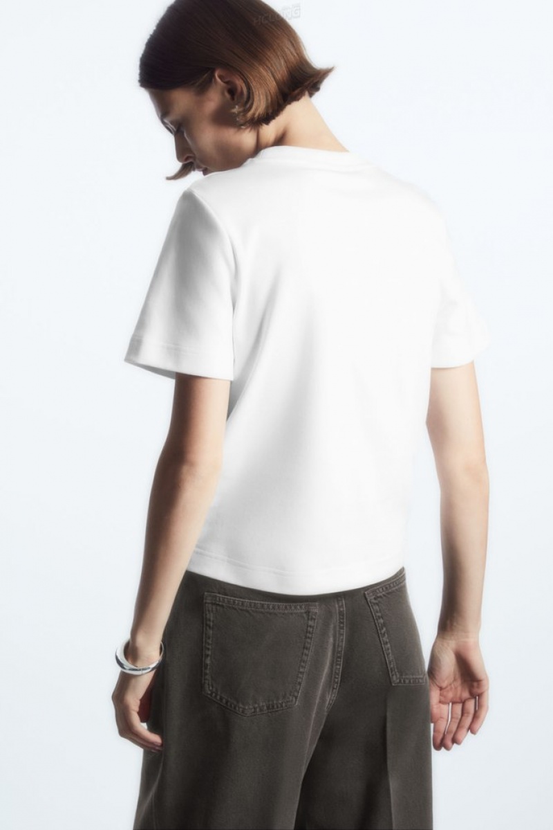 White COS The Clean Cut T-Shirt T-shirts | 681490-NCA