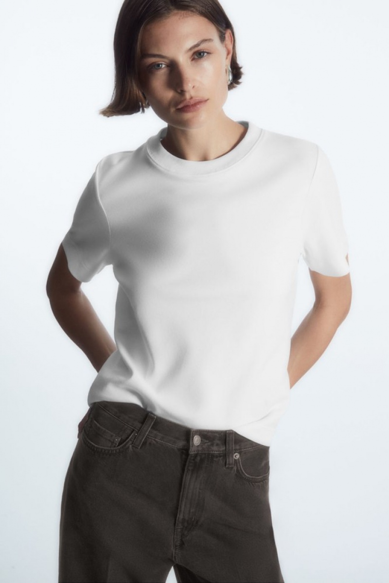 White COS The Clean Cut T-Shirt T-shirts | 681490-NCA