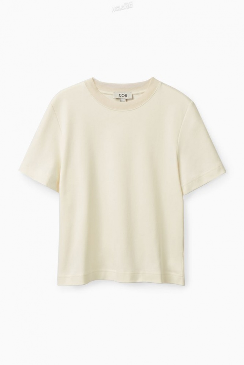 White COS The Clean Cut T-Shirt T-shirts | 914036-DJG