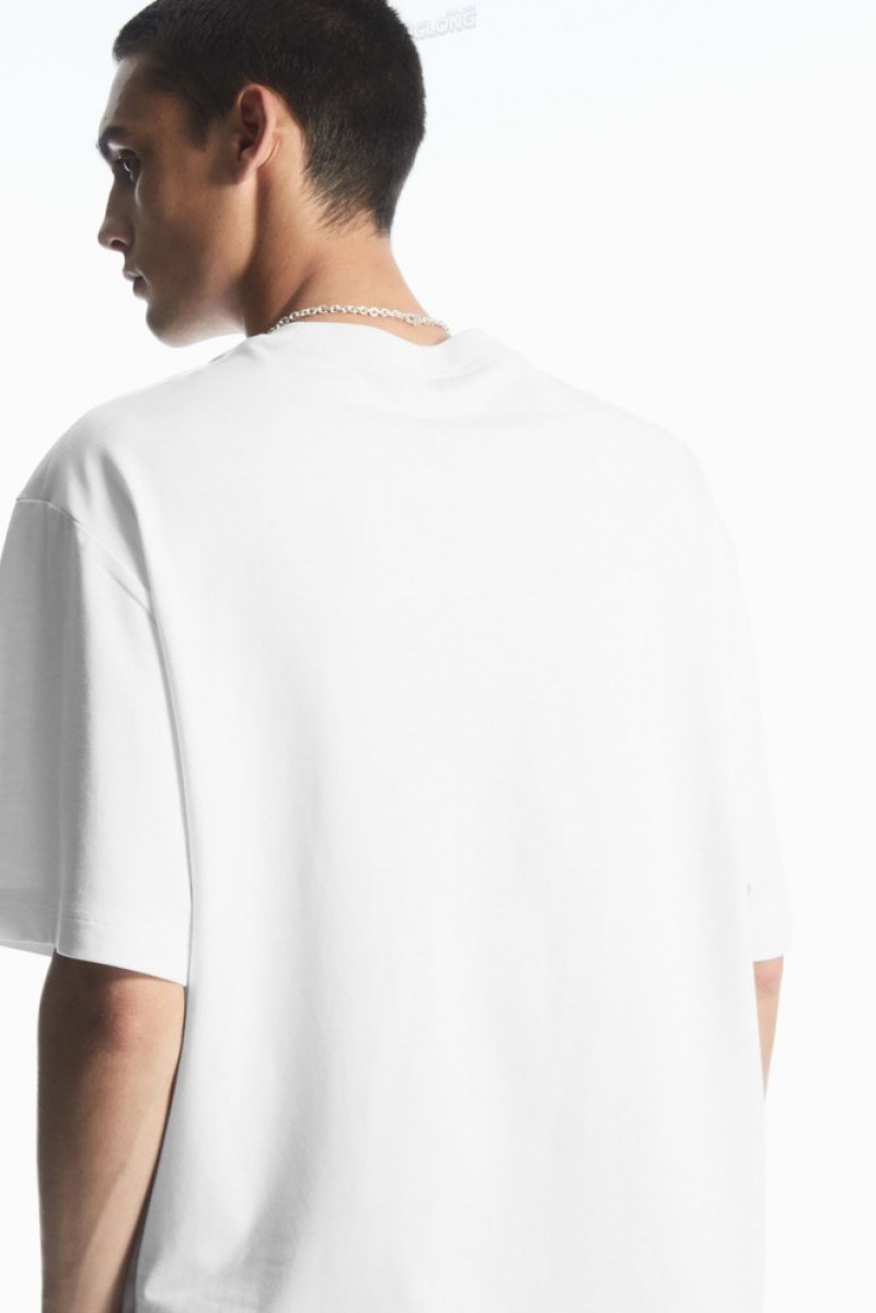 White COS The Heavy Duty T-Shirt T-shirts | 159748-XUF