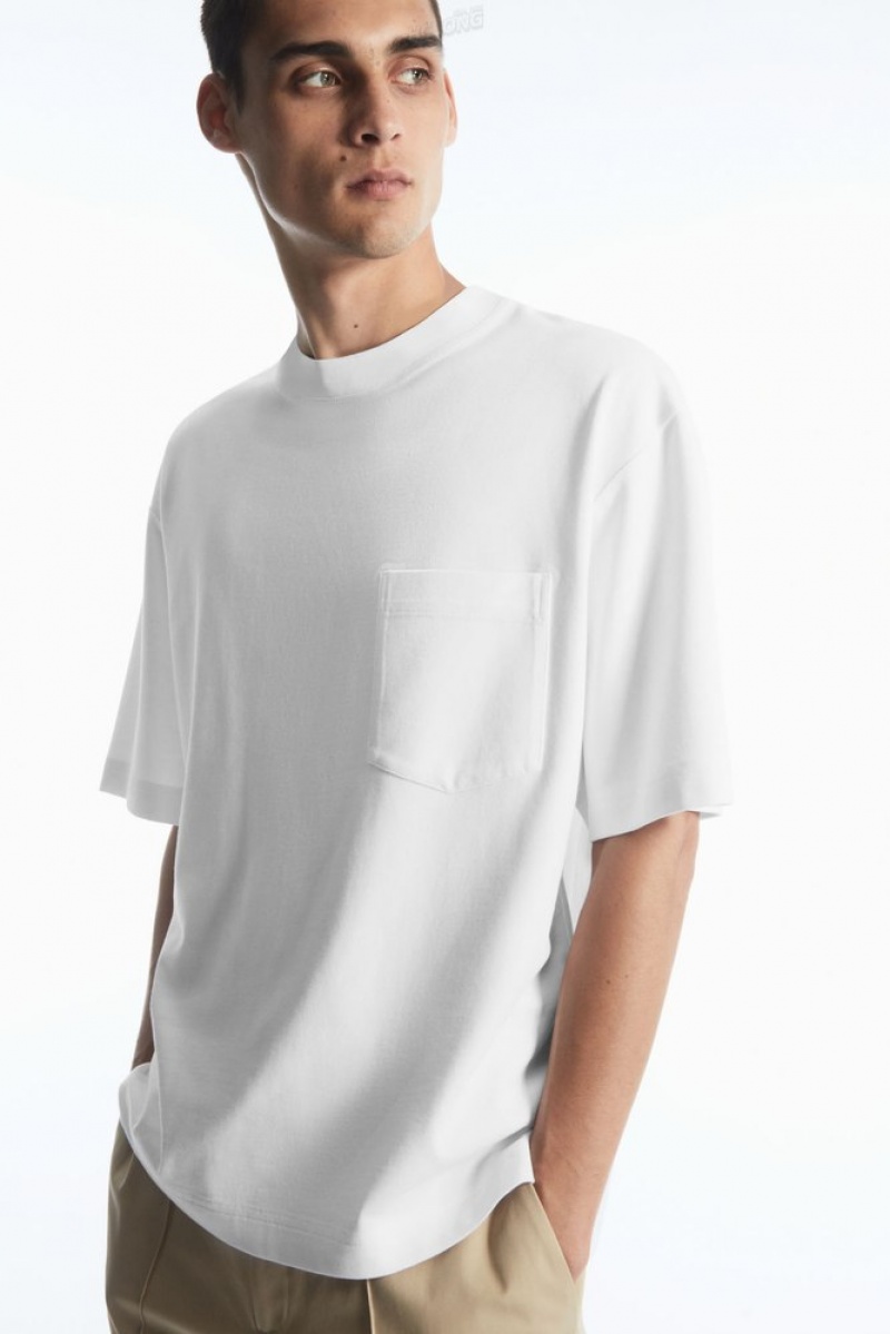 White COS The Heavy Duty T-Shirt T-shirts | 159748-XUF