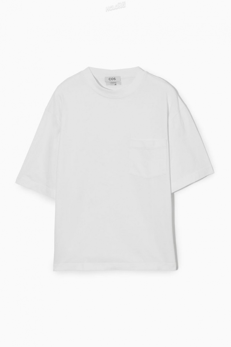 White COS The Heavy Duty T-Shirt T-shirts | 159748-XUF