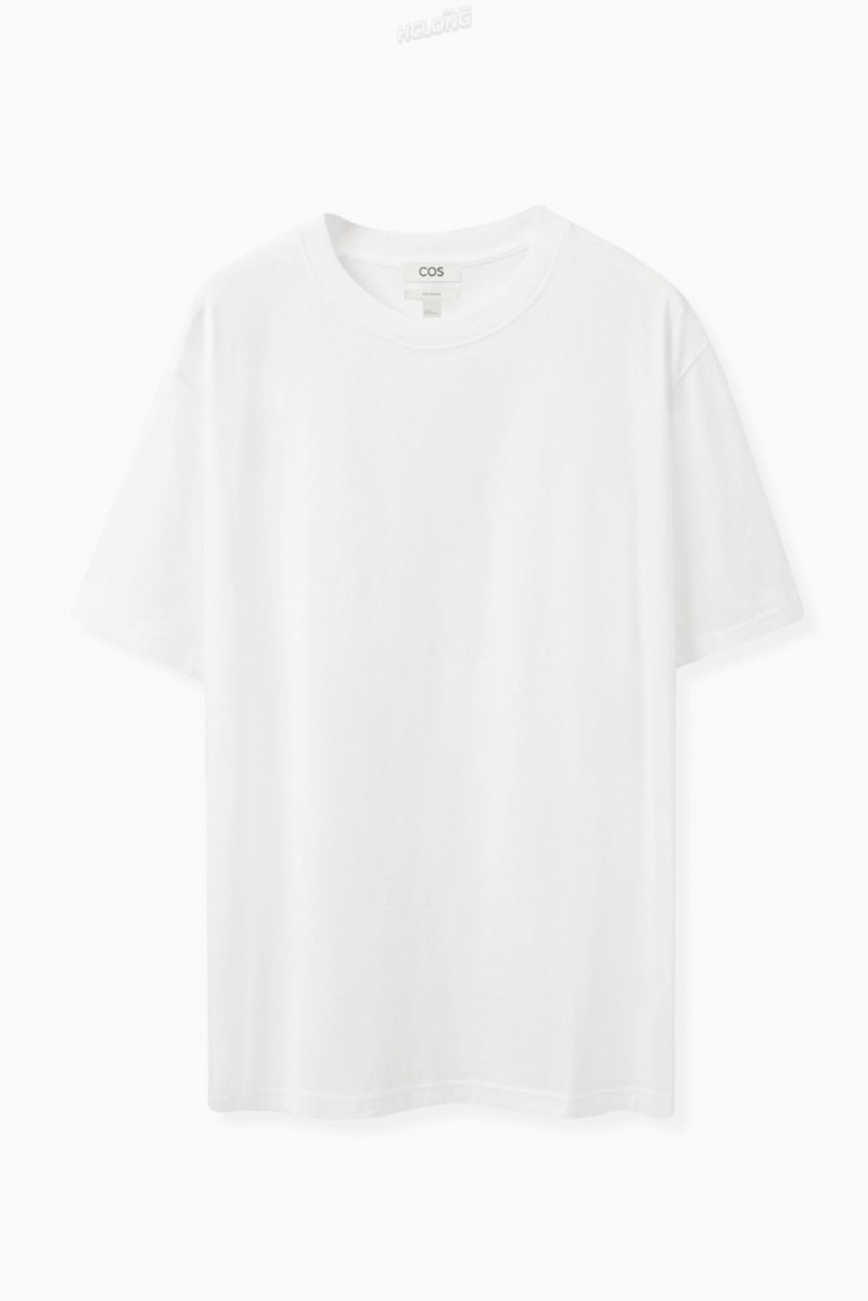 White COS The Super Slouch T-Shirt T-shirts | 537196-UOC