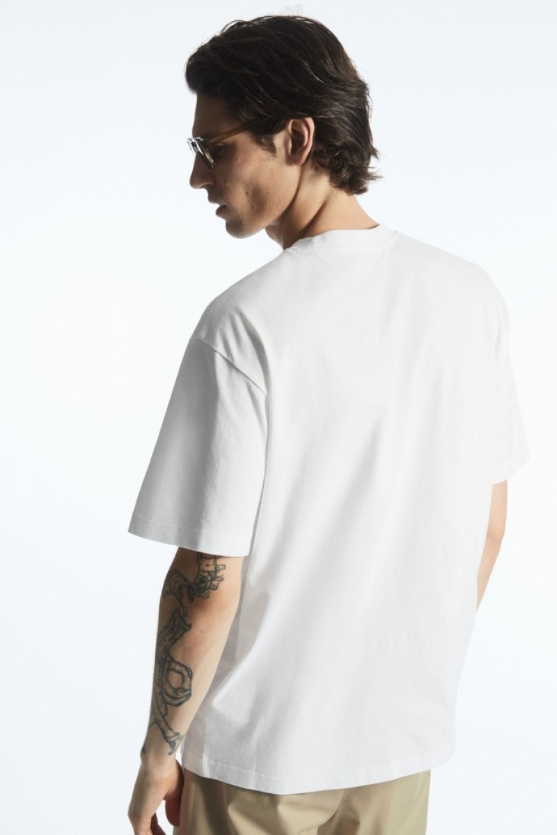 White COS The Super Slouch T-Shirt T-shirts | 847609-TLF