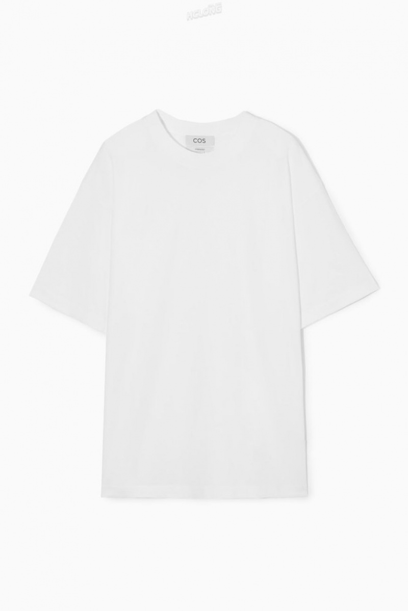 White COS The Super Slouch T-Shirt T-shirts | 847609-TLF