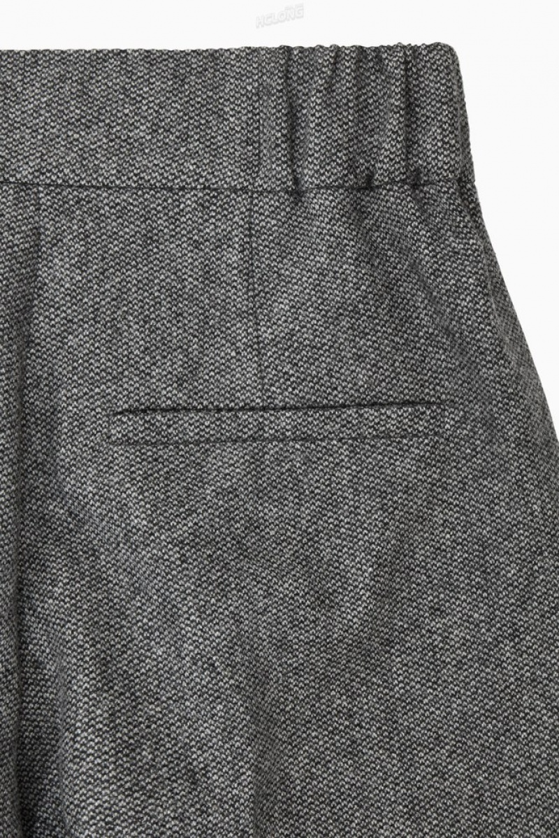 White / Black COS Tailored Wool-Flannel Culottes Trousers | 526187-NJP