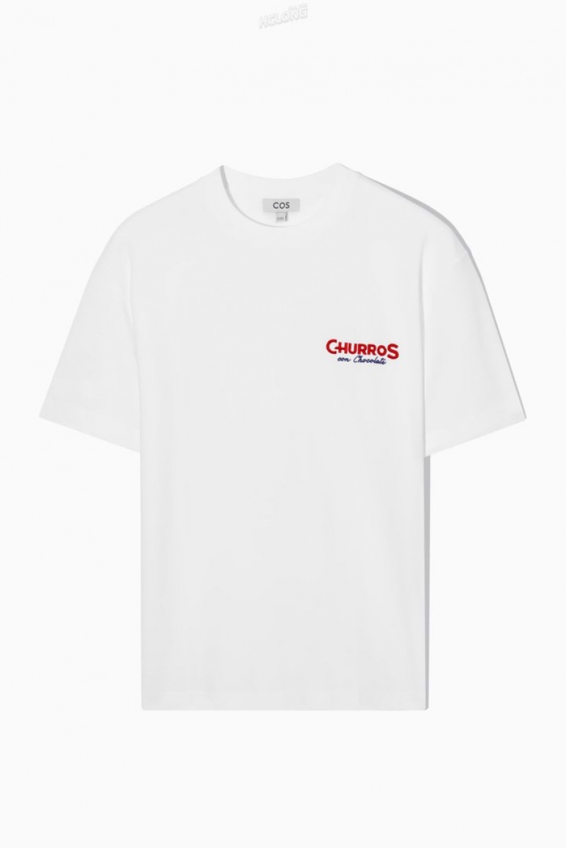 White / Printed COS Pride 2023 T-Shirt T-shirts | 308629-FCA