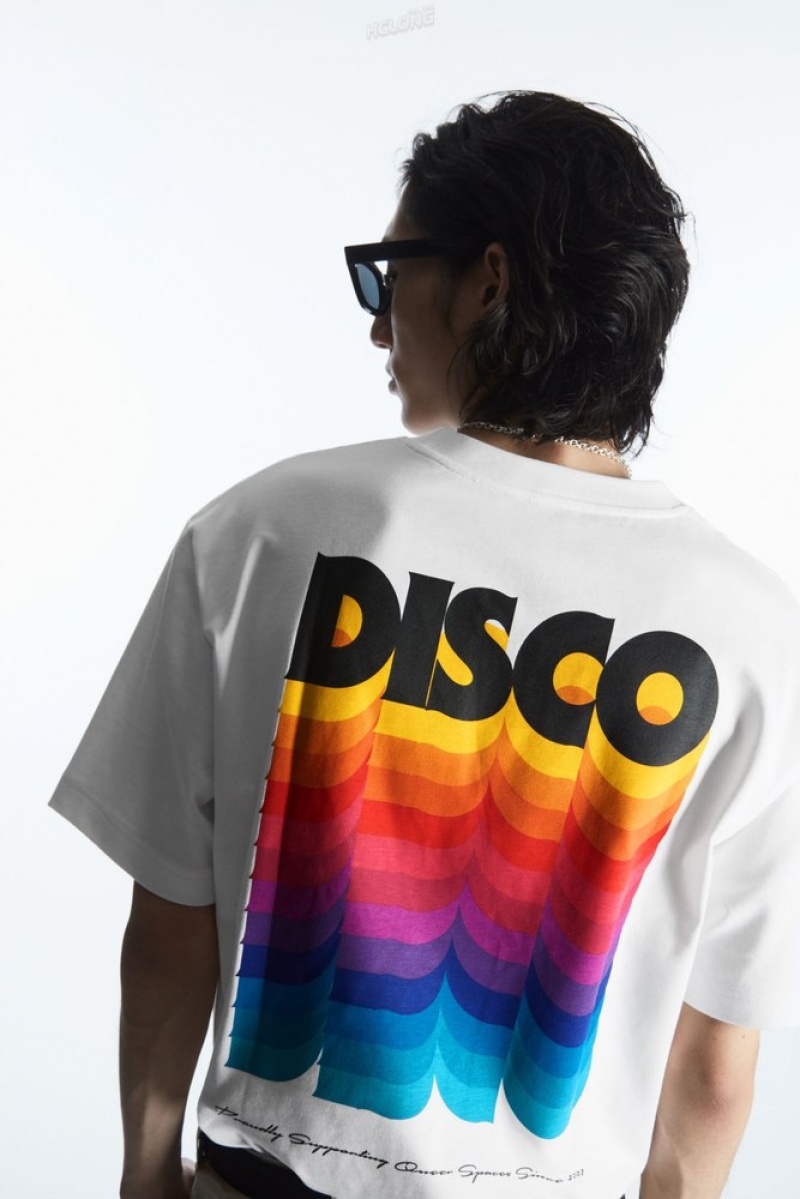 White / Printed COS Pride 2023 T-Shirt T-shirts | 497650-MTU