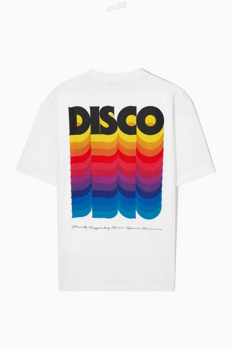 White / Printed COS Pride 2023 T-Shirt T-shirts | 497650-MTU