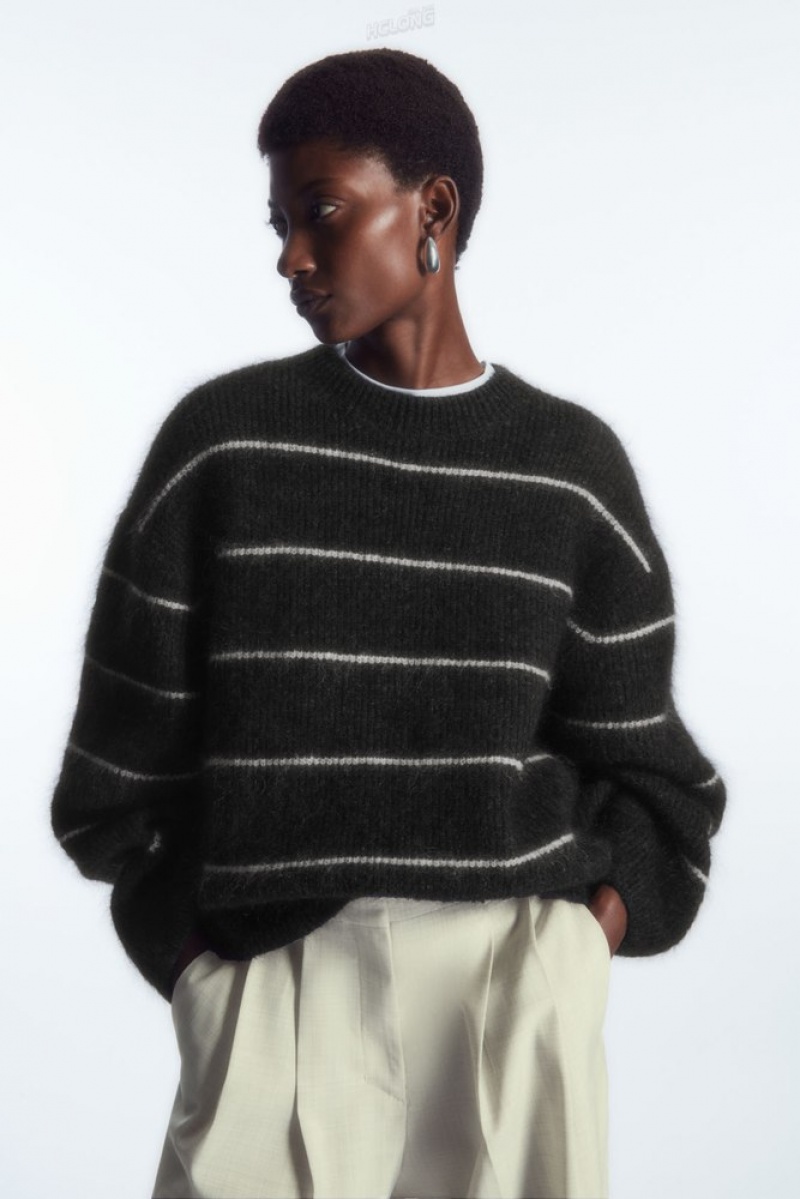 White / Striped COS Textured Mohair-Blend Jumper Knitwear & Cardigans | 679318-JIP